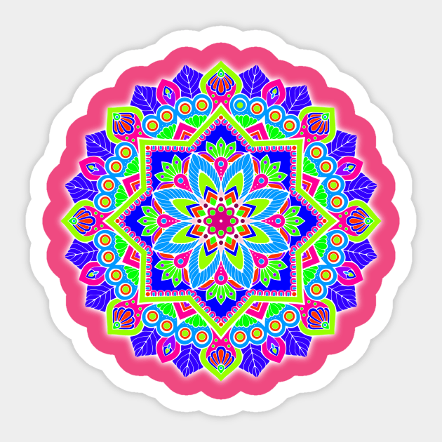 Pretty Colorful Mandala Sticker by AlondraHanley